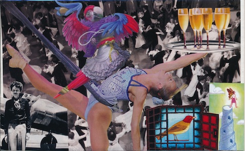 SoulCollage® card featuring images of audacious people, behavior, and animals